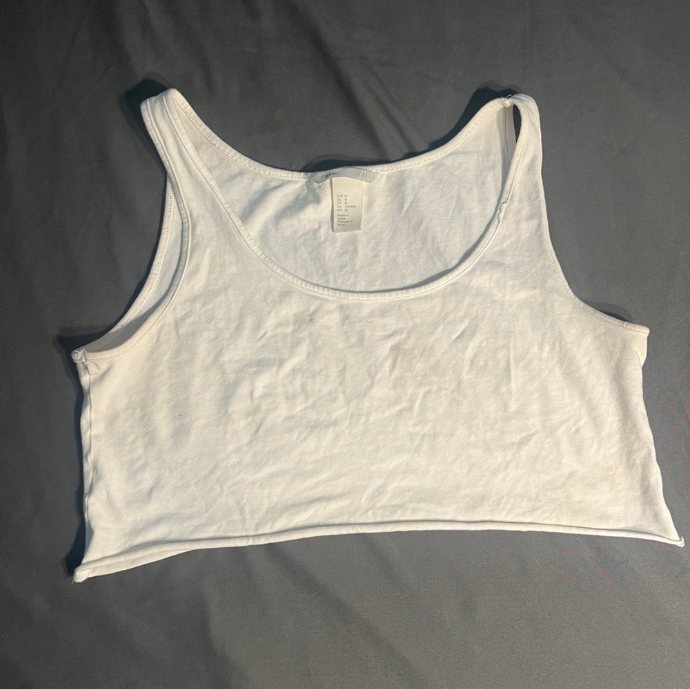 H&M Cream Sleeveless Crop Tank Top